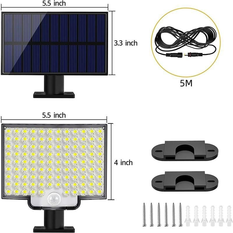 BowLift | 106 LED Outdoor Solar Security Light with Motion Sensor – Waterproof Wall Light for Garden, Driveway & Patio