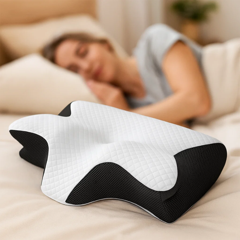 BowLift | Memory Foam Cervical Pillow | Ergonomic 2-in-1 Design for Neck Pain Relief & Comfortable Sleep