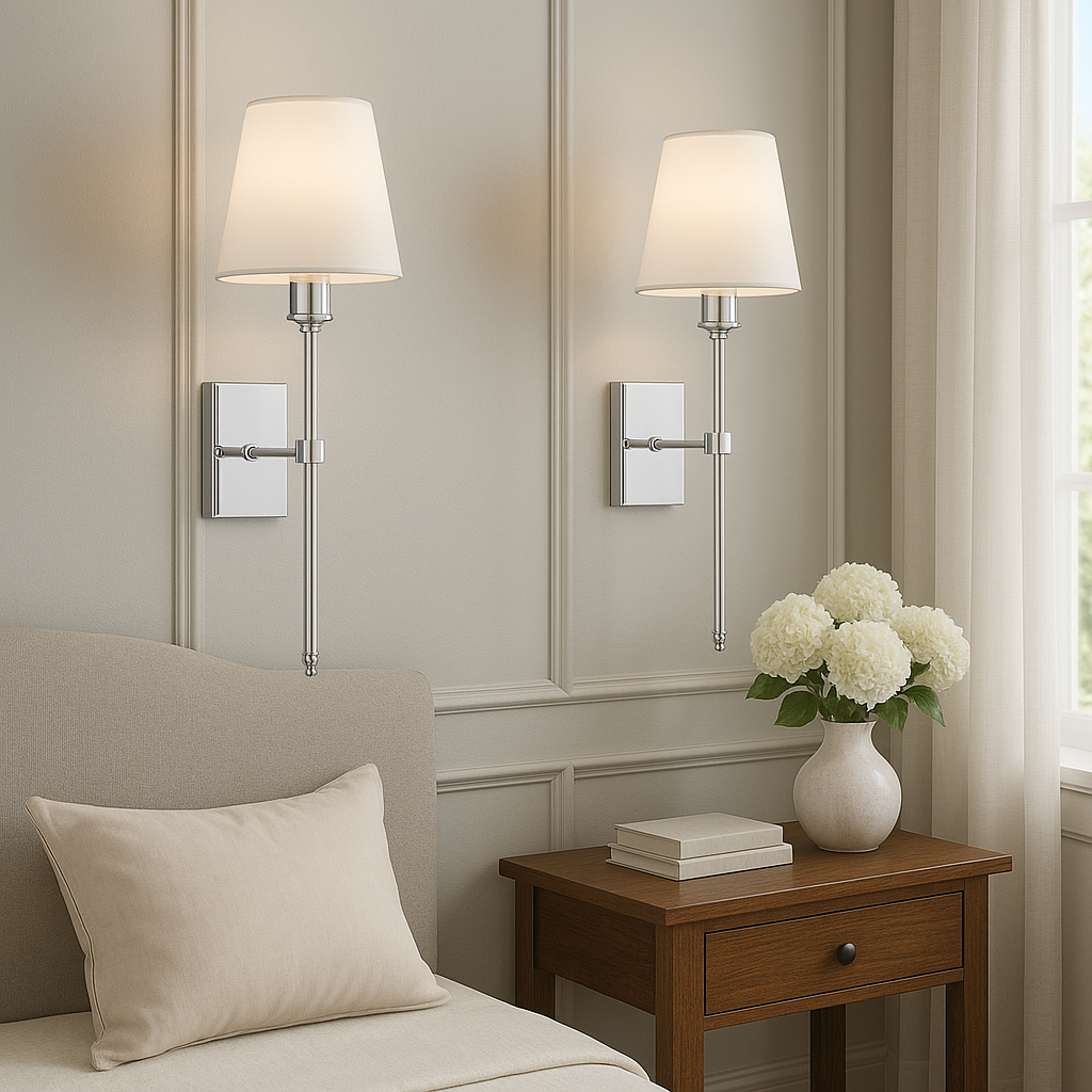 BowLift | (2 Pieces) Wired Wall Lamp – Stylish Lamp Set for Lighting Above a Mirror or Bed