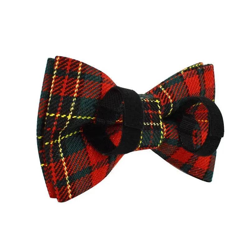 BowLift | Christmas Pet Collar Plaid With Green Background Dog Rope Leash Suit