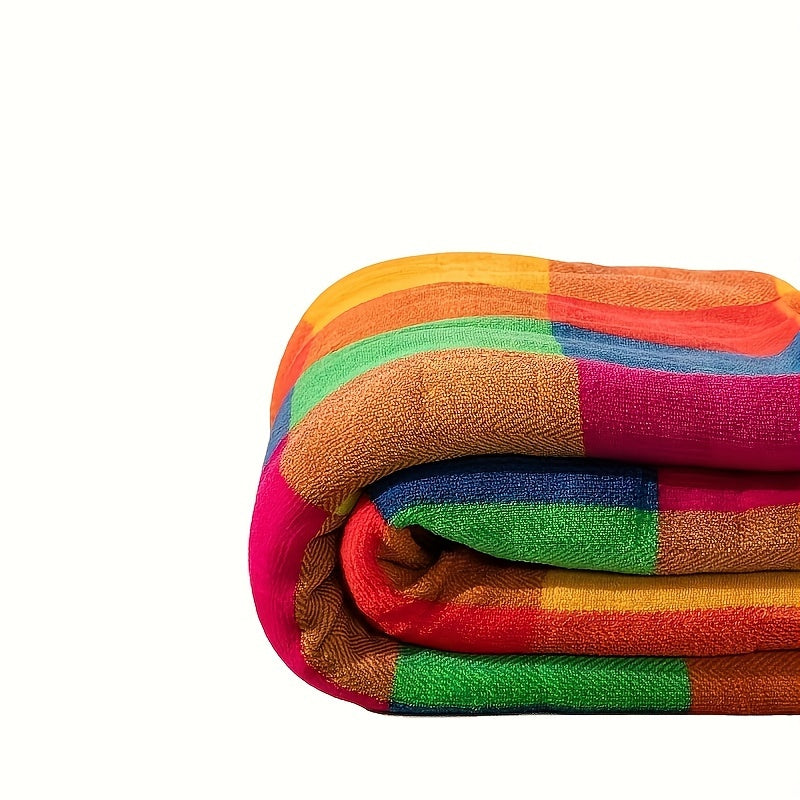 BowLift | Coral fleece blanket – Reversible thick Sherpa blanket with a colorful checkered pattern