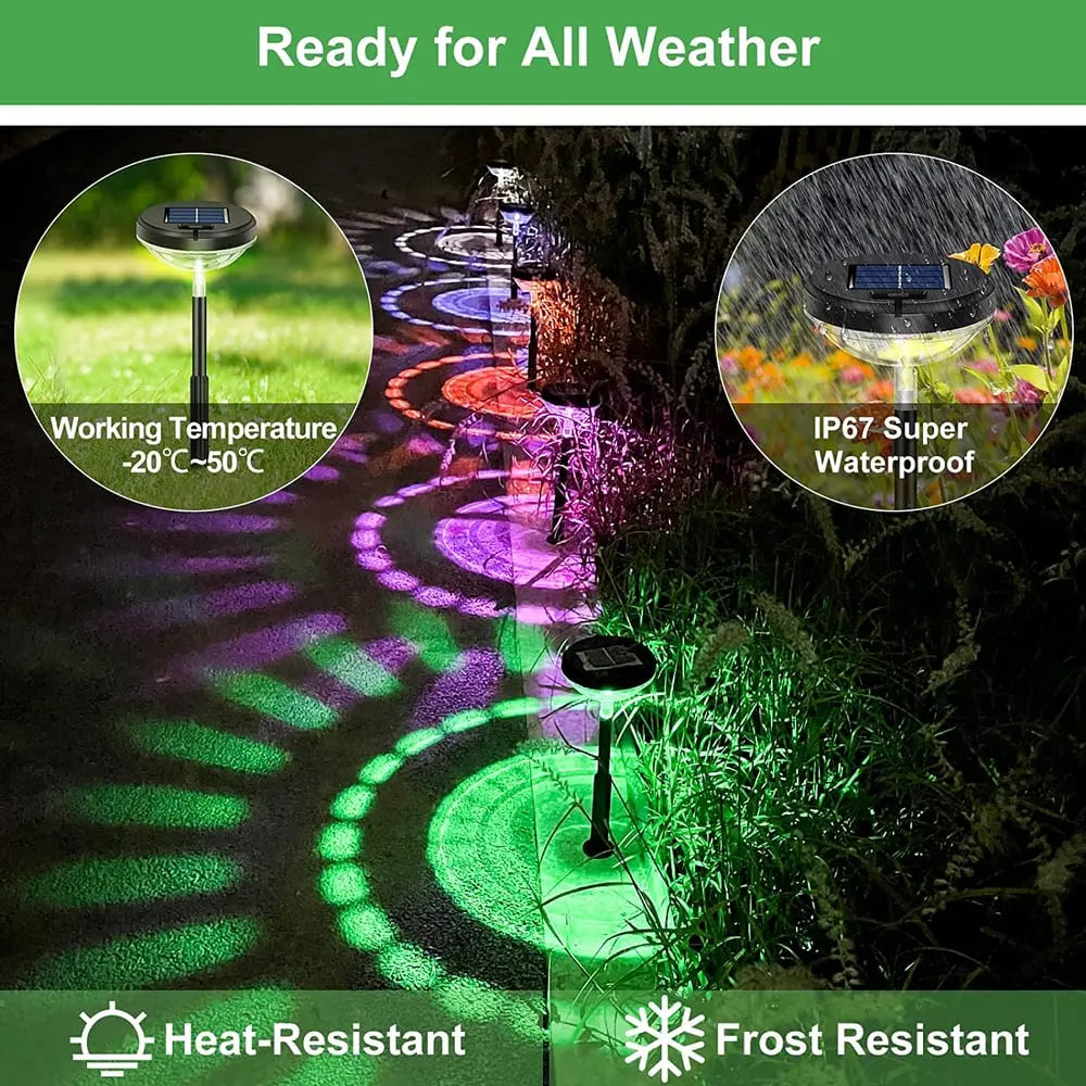 BowLift | 2-piece set solar garden lights – LED pathway lights with sun pattern projection!