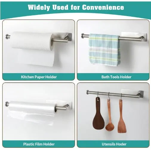 BowLift | 2-piece set wall-mounted paper roll holder – no drilling, space-saving & modern!