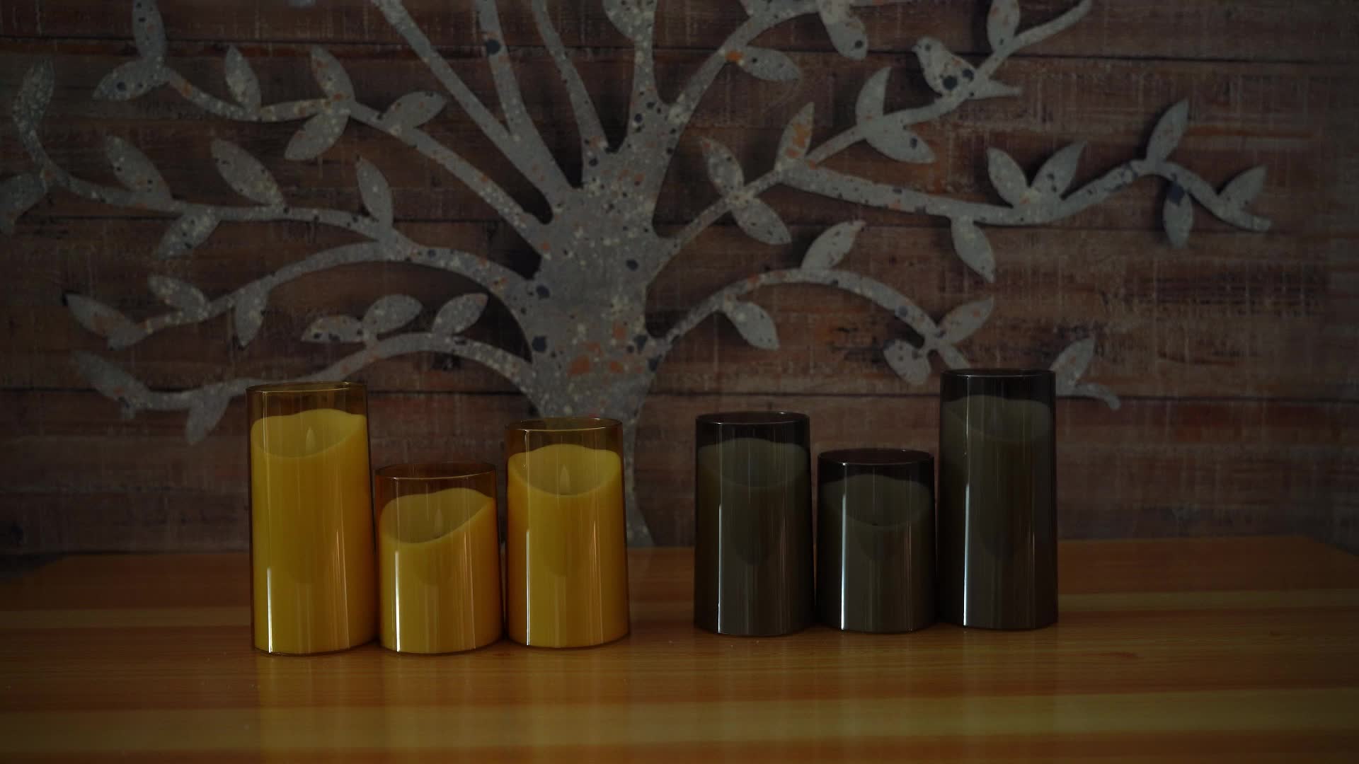 BowLift | CandleAura - LED Grey Candles with Realistic Flame
