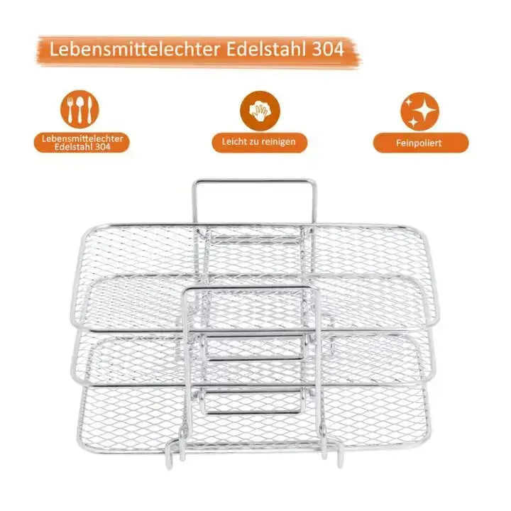 BowLift | 3-tier stainless steel air fryer rack for versatile cooking