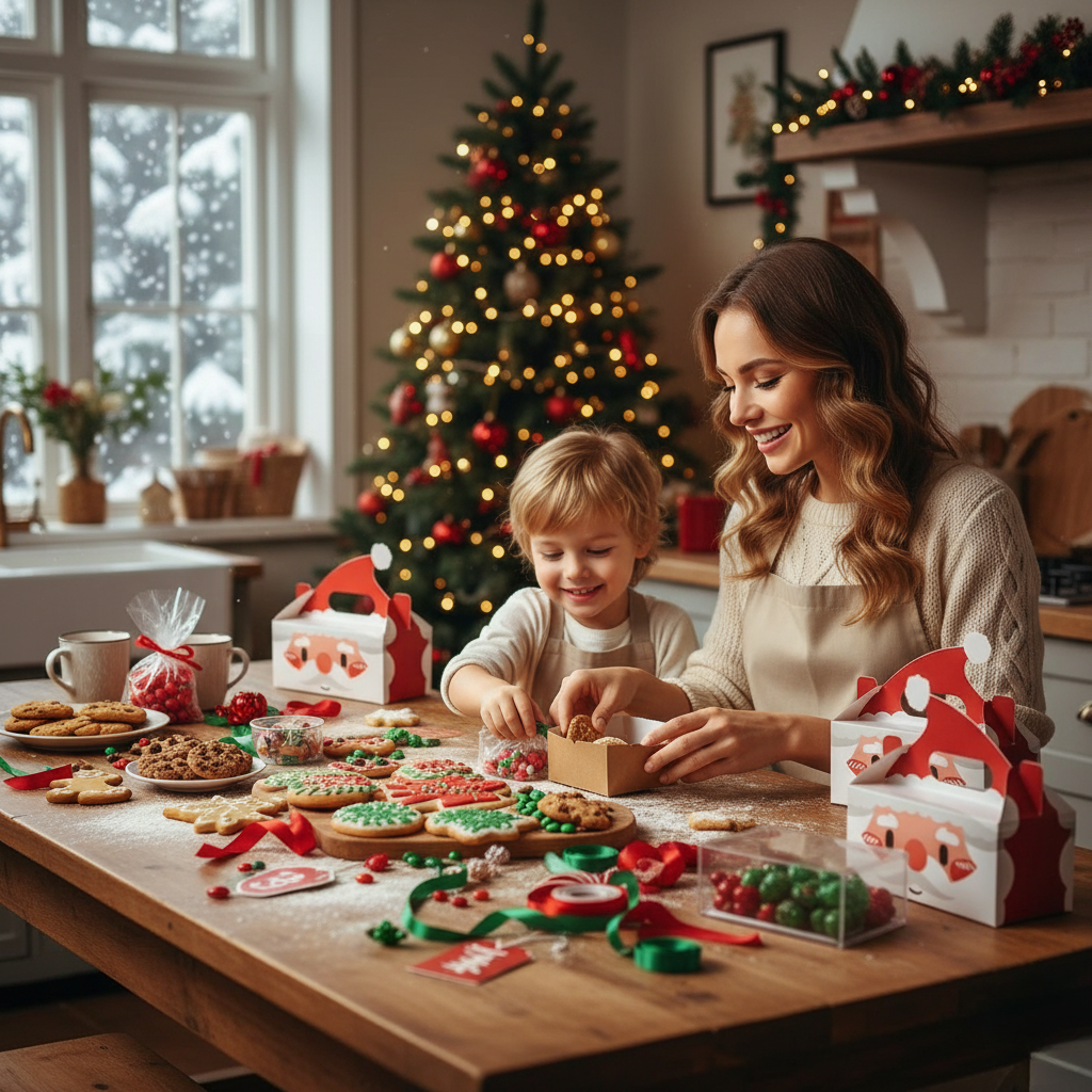 BowLift | 8 Piece Christmas Gift Box Set for Cookies Candy and Holiday Treats