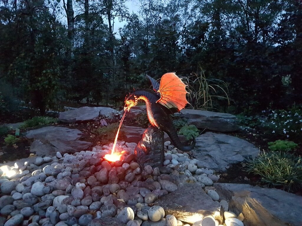 BowLift | Precision Casting Fire-breathing Dragon Sculpture Waterscape