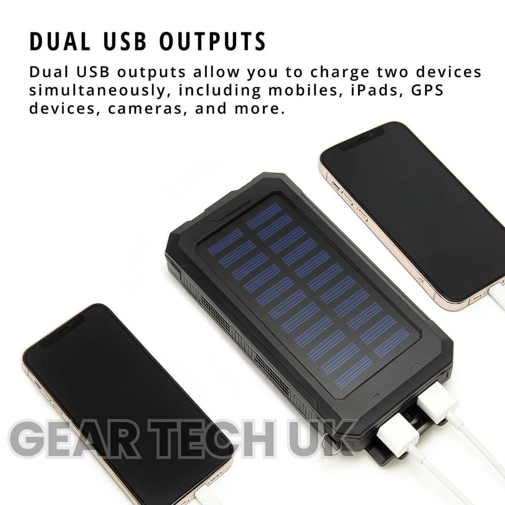 BowLift | Fishing Power Bank 50000 mah Waterproof Solar Charger | Fishing Battery Pack with USB-C Fast Charging & LED Light
