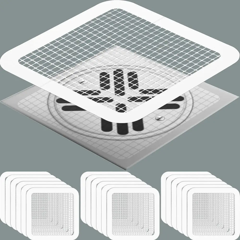 BowLift | 30 piece set hair sieves for drains – self-adhesive disposable filters for shower & sink!