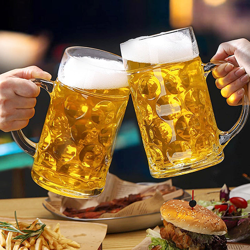 BowLift | 1200ml/40oz Big Beer Mug Jumbo Glass Beer Mug With Handle Super Beer Glass BPA Free