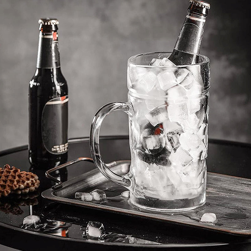 BowLift | 1200ml/40oz Big Beer Mug Jumbo Glass Beer Mug With Handle Super Beer Glass BPA Free
