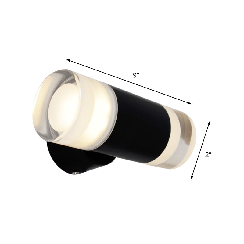 BowLift | Metal tube wall light Minimalist 2 heads wall-mounted light in black for the living room
