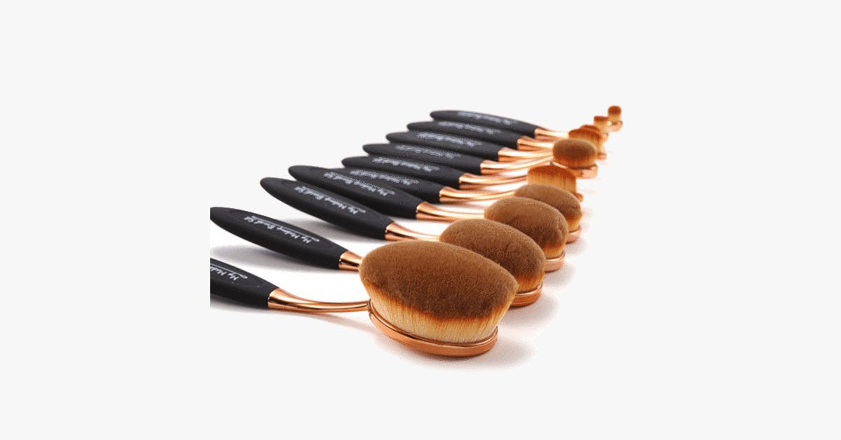 BowLift | Black and Gold Oval Brush Set