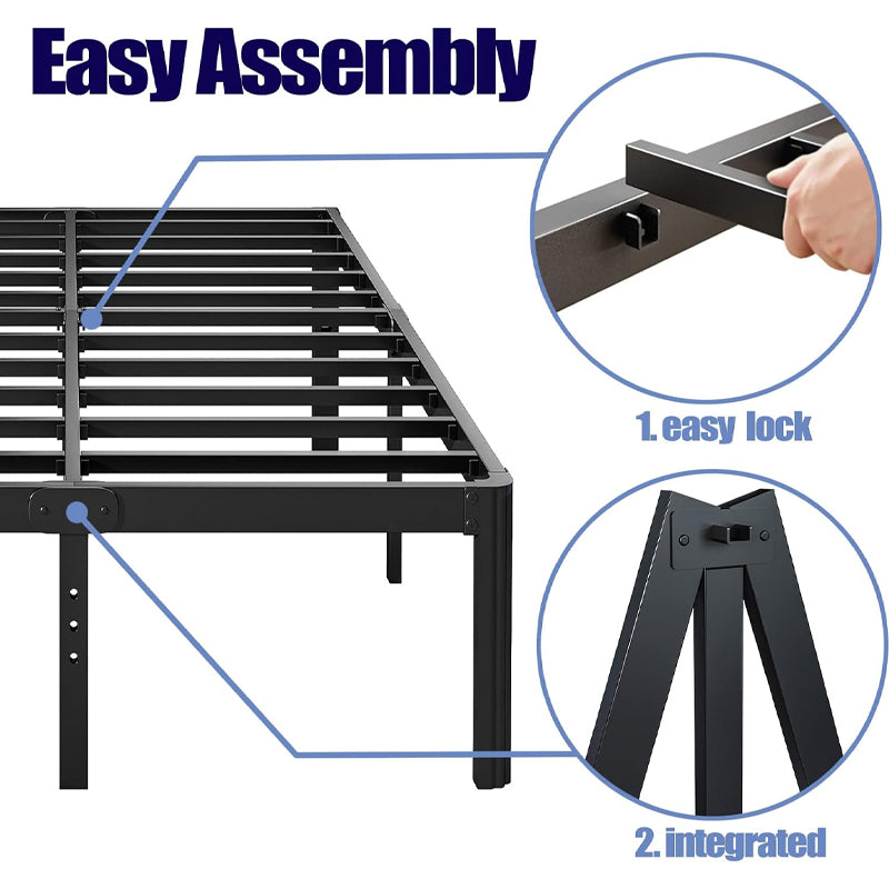 BowLift | 14 Inch Full Bed Frame 3000 lbs Loading Capacity Sturdy Platform Bed Frame No Box Spring Neede