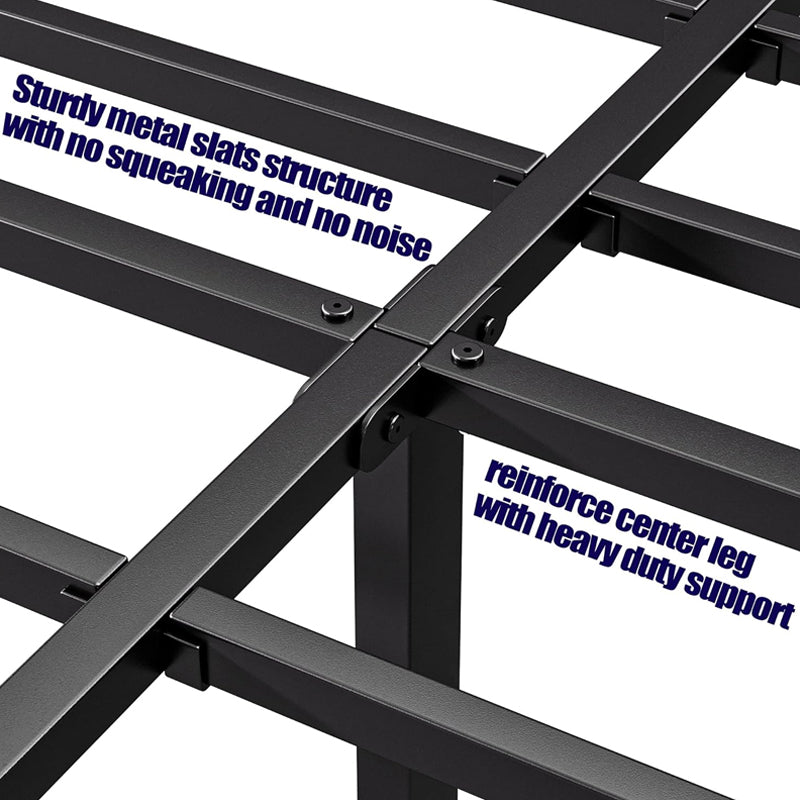 BowLift | 14 Inch King Bed Frame 3000 lbs Loading Capacity Heavy Duty Metal Bed Frame with Round Corners Noise Free