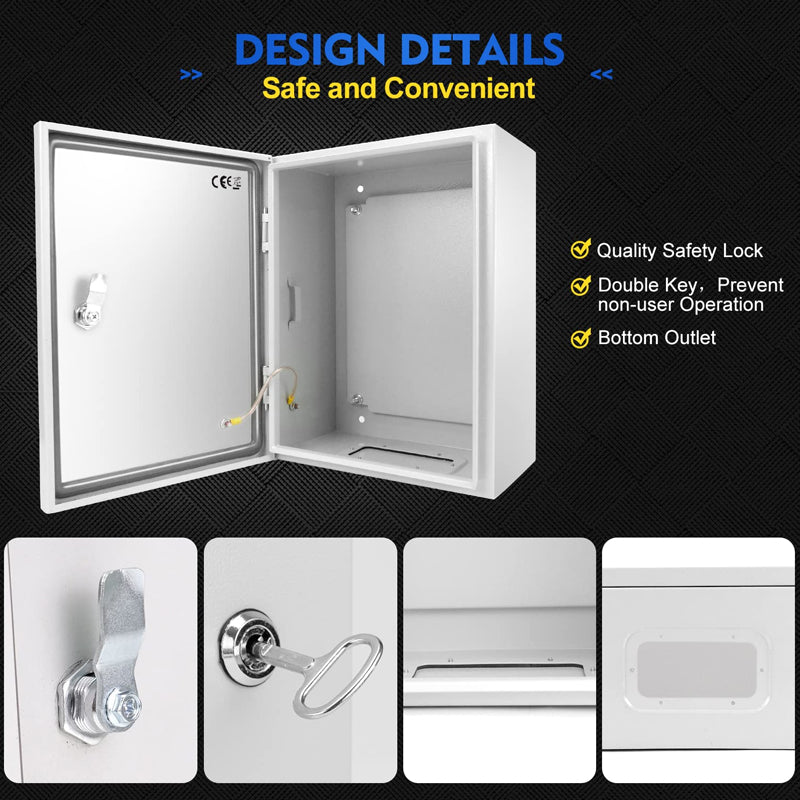 BowLift | 12" x 10" x 6" Electrical Enclosure Steel Electrical Junction Box NEMA 4X IP66 Enclosure Box