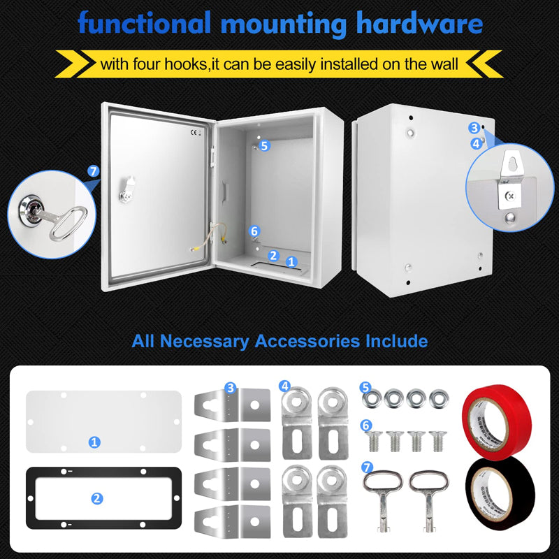 BowLift | 12" x 10" x 6" Electrical Enclosure Steel Electrical Junction Box NEMA 4X IP66 Enclosure Box