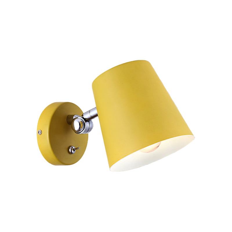 BowLift | Conical Wall Lamp Macaron Metallic 1 Light Pink/Yellow/Blue Wall Light for Balcony, 5" B