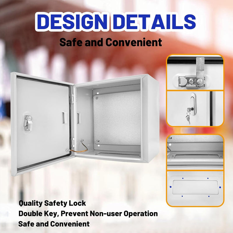 BowLift | 16" x 16" x 8" Outdoor Electrical Box Lockable Electrical Junction Box NEMA 4X Electrical Enclosure