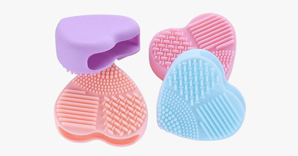 BowLift | Heart-Shaped Silicone Cosmetic Brush Cleaner Plate Convenient and Easy to Use - Cleans Your Brushes Gently!
