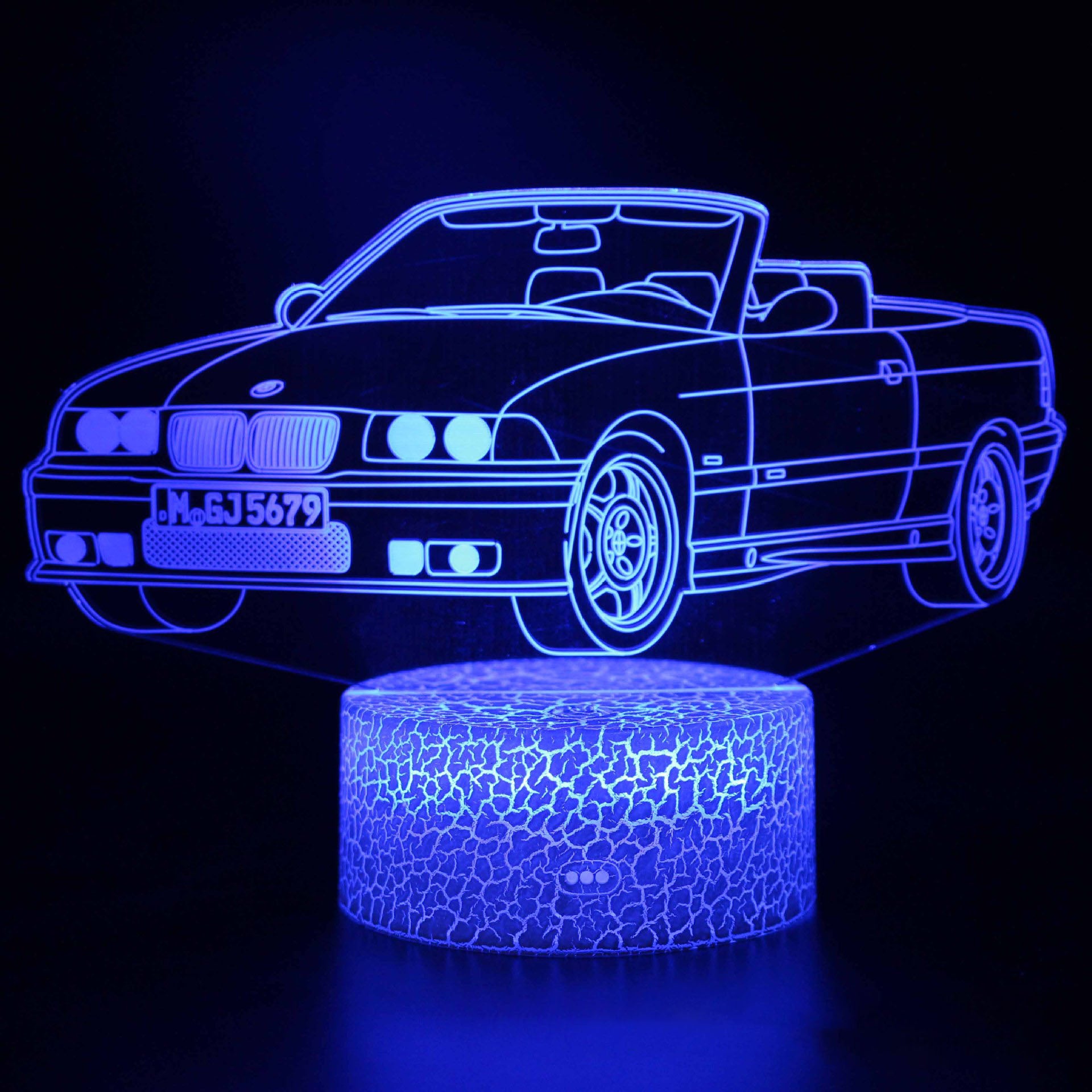 Sports car series 3d night light LED stereo light illusion lamp USB bedside table lamp modeling lamp dimming