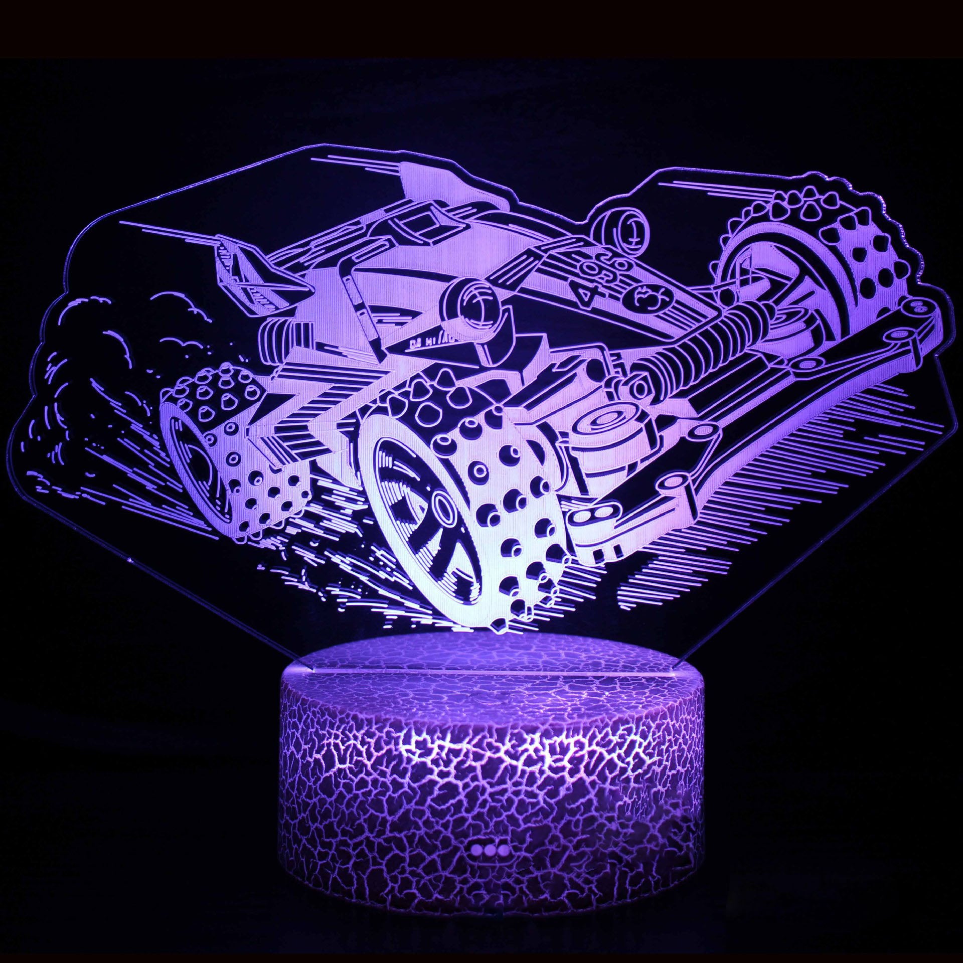 Sports car series 3d night light LED stereo light illusion lamp USB bedside table lamp modeling lamp dimming