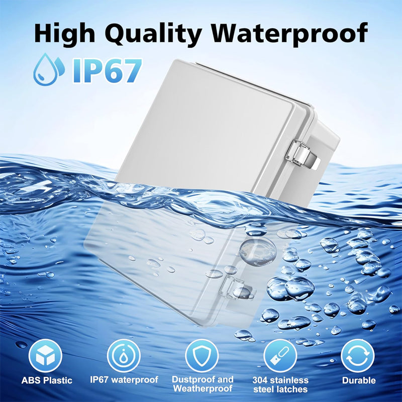 BowLift | 11.4" x 7.5" x 5.5" ABS Plastic Electrical Enclosure Waterproof Outdoor Junction Box for Electrical Projects