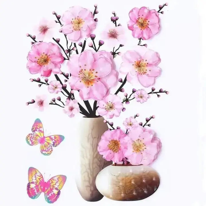 BowLift | 3D-Vase-Wall-Sticker – Removable Flower Decoration
