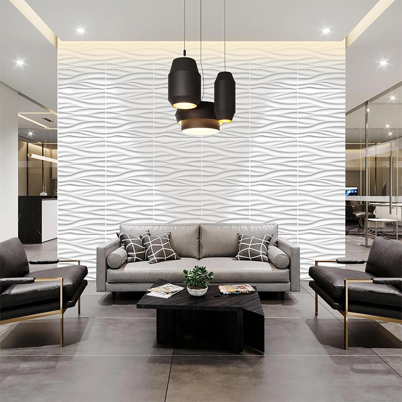 BowLift | Wave Wall Panels for Interior Wall Decoration, White 3D Wall Panel Decorative Wall, Paintable 3D Wall Decorative Covering Panels for Living Room Bedroom, Pack of 12