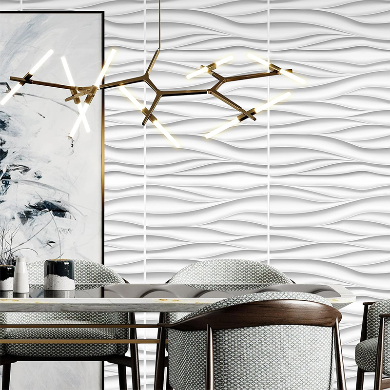 BowLift | Wave Wall Panels for Interior Wall Decoration, White 3D Wall Panel Decorative Wall, Paintable 3D Wall Decorative Covering Panels for Living Room Bedroom, Pack of 12