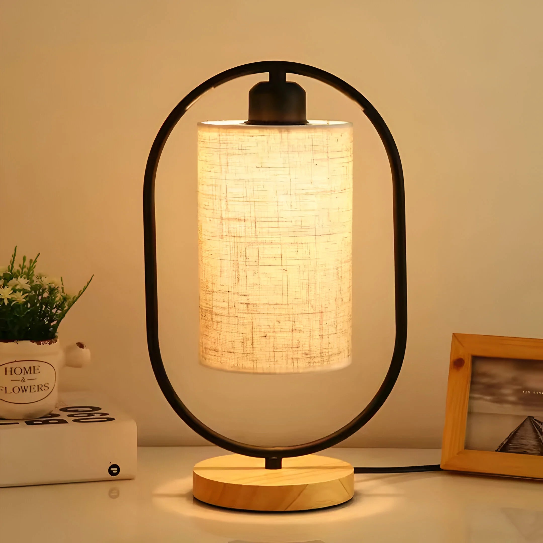 VintageGlow – Wooden LED Table Lamp