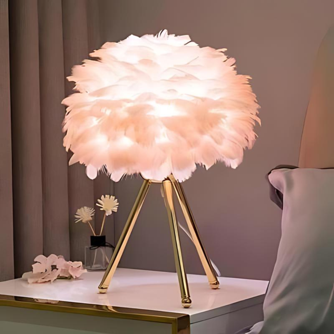 BowLift | Luxury Table Lamp with Soft Feathers