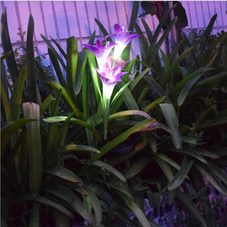 BowLift | Solar LED flower lights in lily shape – Color-changing garden lights with stake for outdoor areas