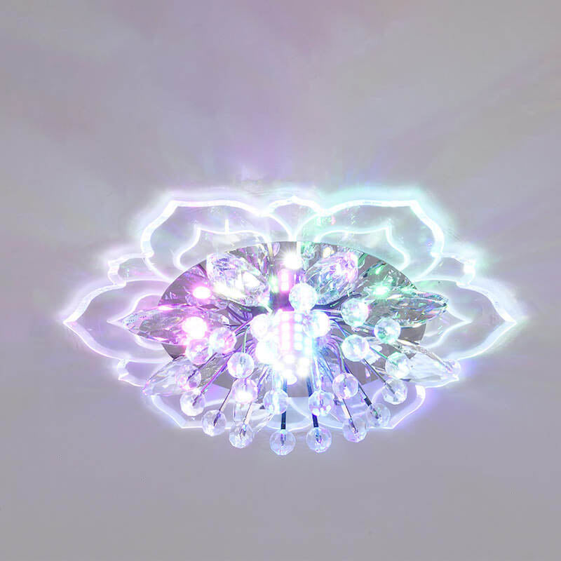 BowLift GlowPetal | LED Crystal Ceiling Light | Flower Shaped, RGB Color Changing & Energy Efficient