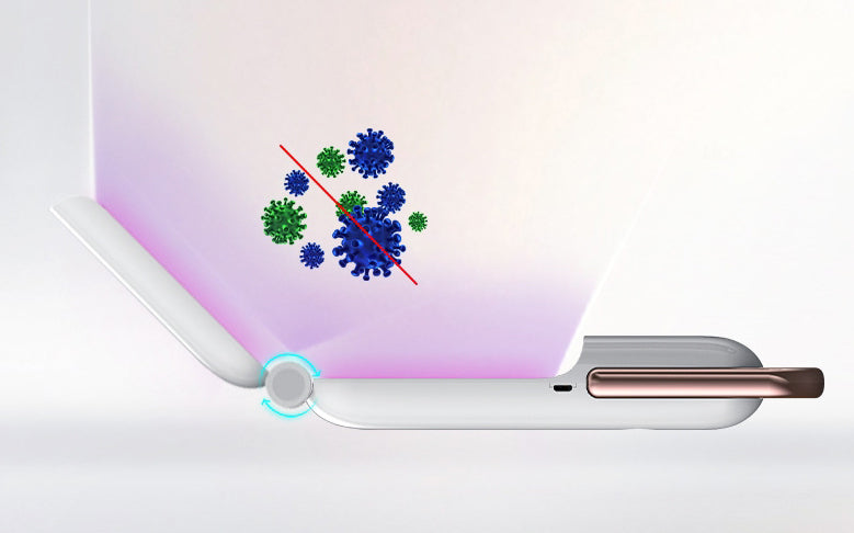 BowLift | Hand-held Portable Foldable and Rechargeable LED UV Disinfection Lamp, with Long Battery Life, 99.99% Sterilization Rate and One-click Operation, for Home, Office, Car and Trip