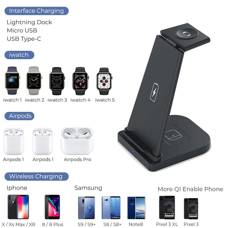 BowLift | 3 in 1 Wireless Charging Station Suitable for iPhone