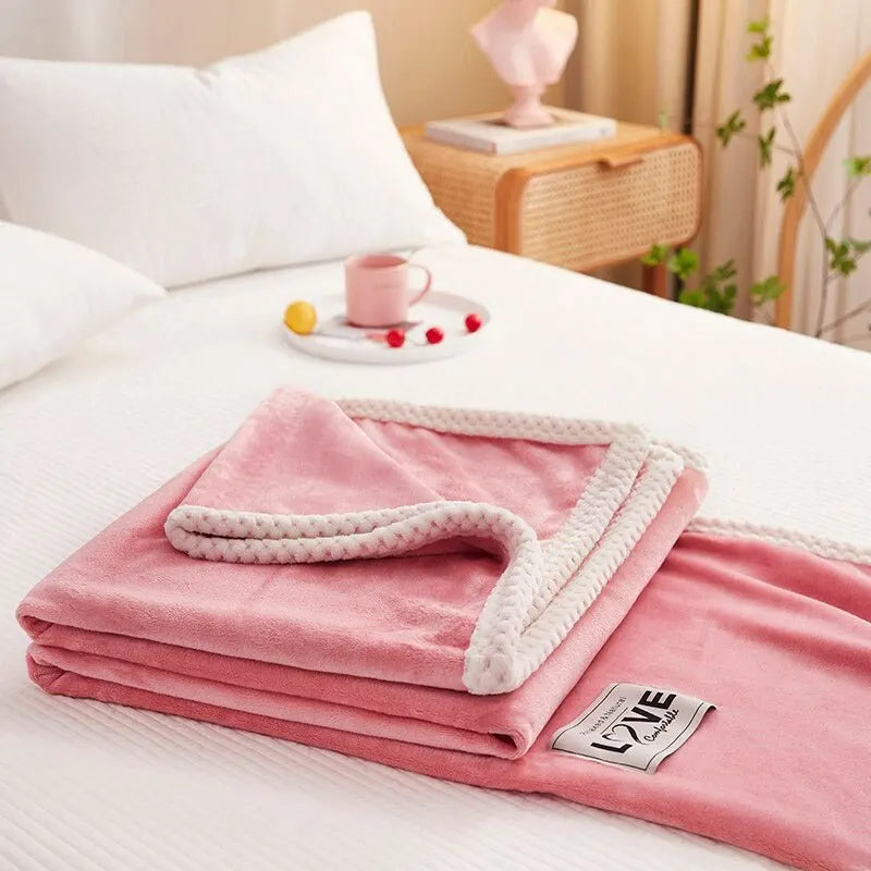 BowLift | Flannel Fleece Snuggle Blanket in Pink