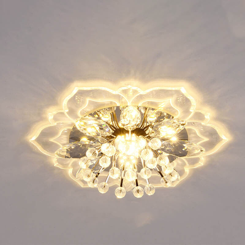 BowLift | GlowPetal LED Crystal Ceiling Light | Flower Shaped | Modern Design | Energy Saving | Decorative Lighting
