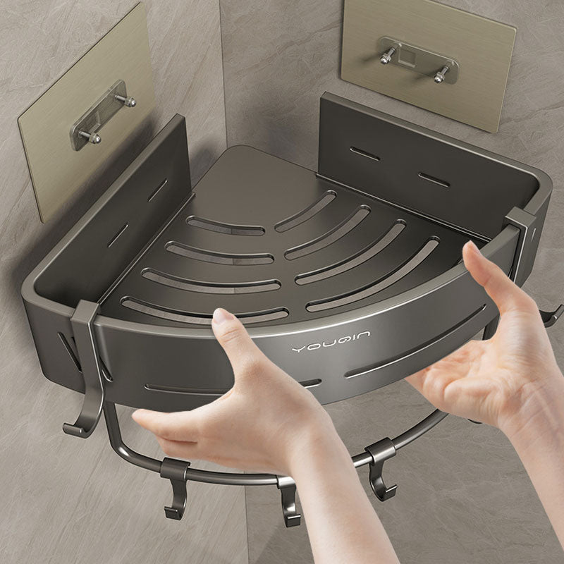 BowLift | EasyCorner Aluminum Shelf – Self-Adhesive Bathroom Corner Storage without Drilling