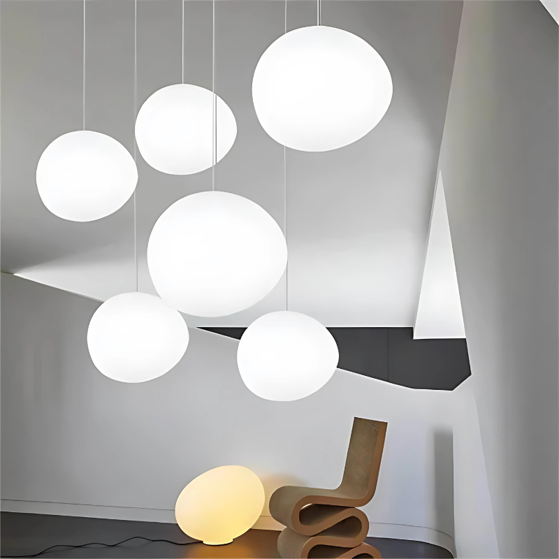BowLift | Elegant Glass Pebble Pendant Light