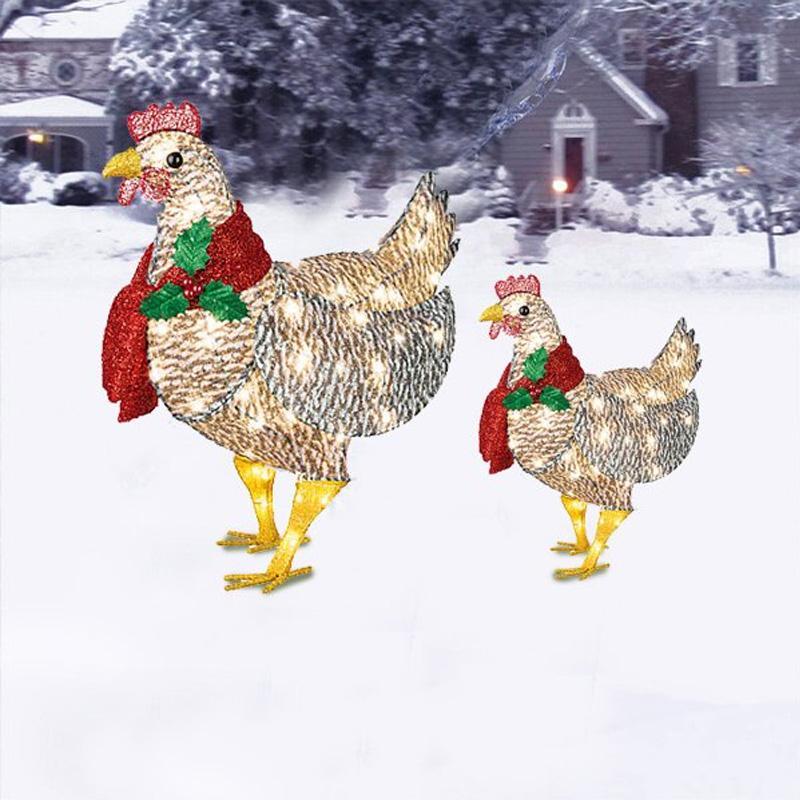 BowLift | Bright Chicken with Scarf Christmas Decoration