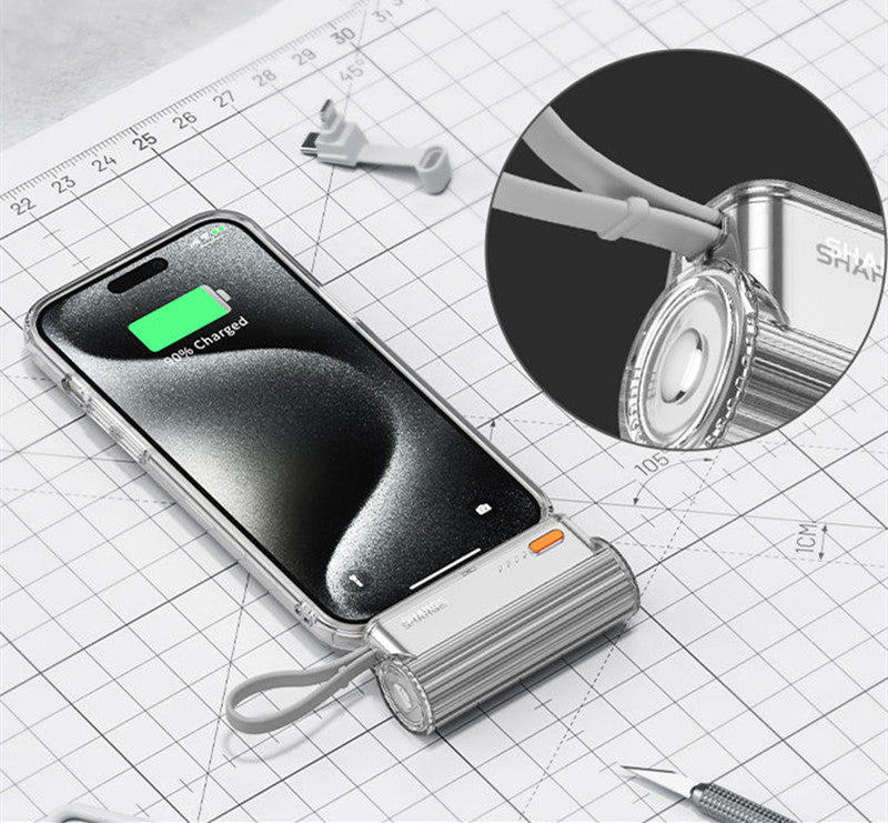 BowLift | 5000mAh Mini Capsule Built-In Cable Power Bank