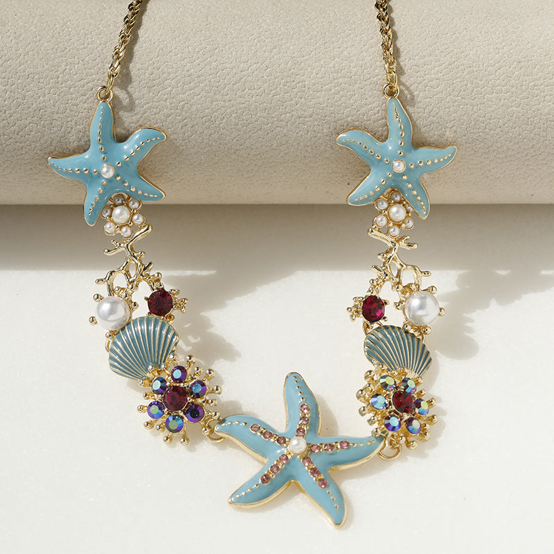 BowLift | Shell Starfish Pearl Necklace