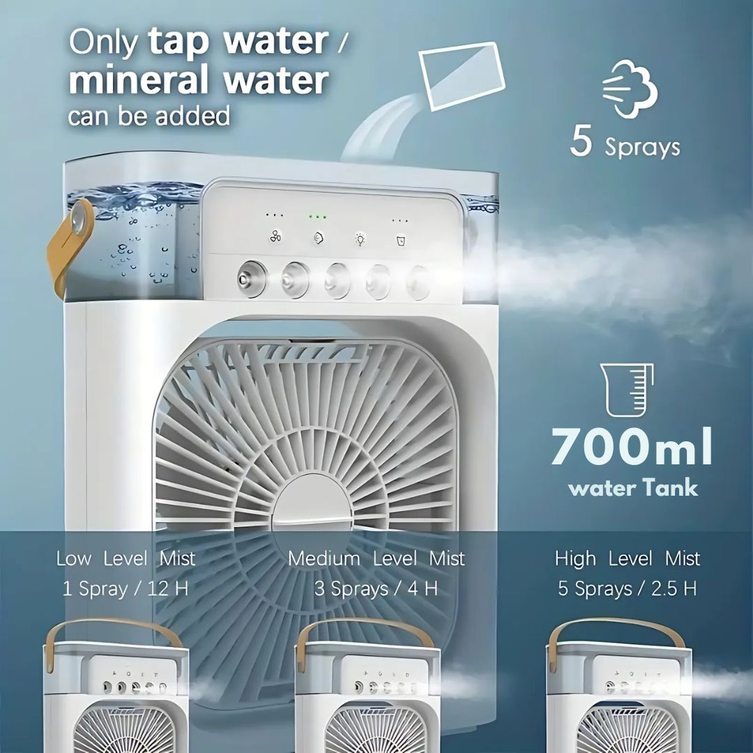 BowLift | 3-in-1 Air Cooler Humidifier | Portable, Adjustable Fan Speeds & Ideal for Bedrooms, Offices & Small Spaces