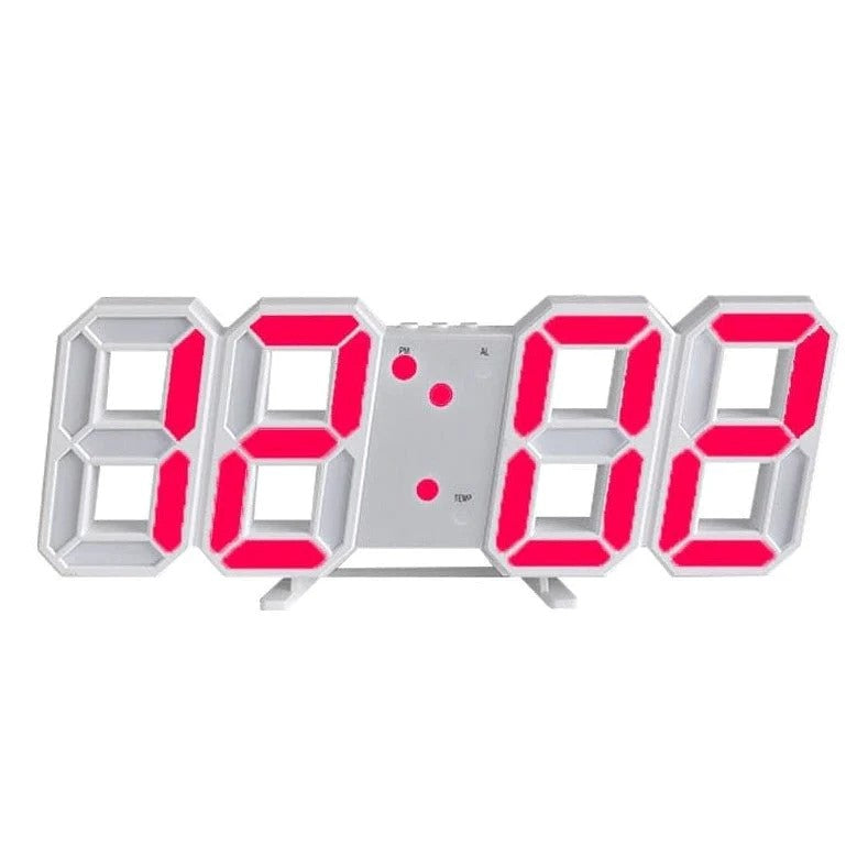 BowLift | PixelTime Clock – Modern 3D LED Digital Wall Clock with Temperature, Date & Alarm