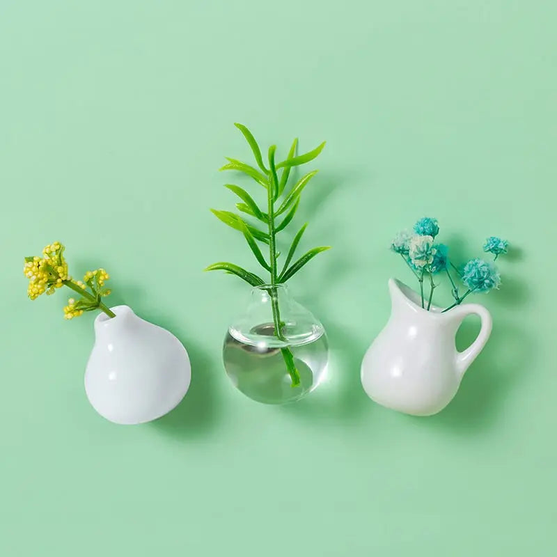 BowLift | 3-Piece Mini Plant Vase Magnets for Decorative and Fresh Accents