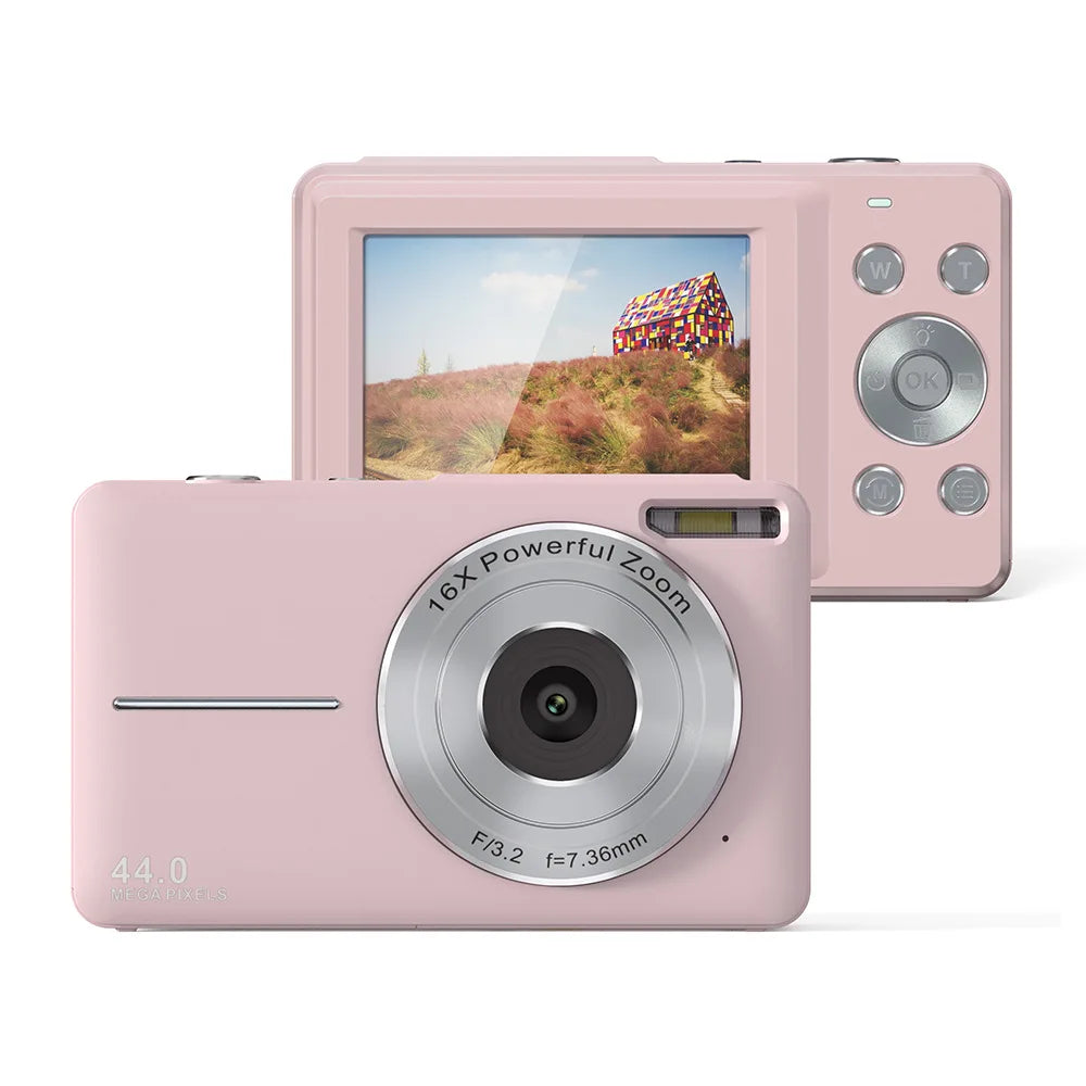 BowLift | Portable Digital Camera 1080P 44MP with 16X Zoom – Compact Vlogging Camera with LCD Screen, Rechargeable, Perfect for Teens and Students