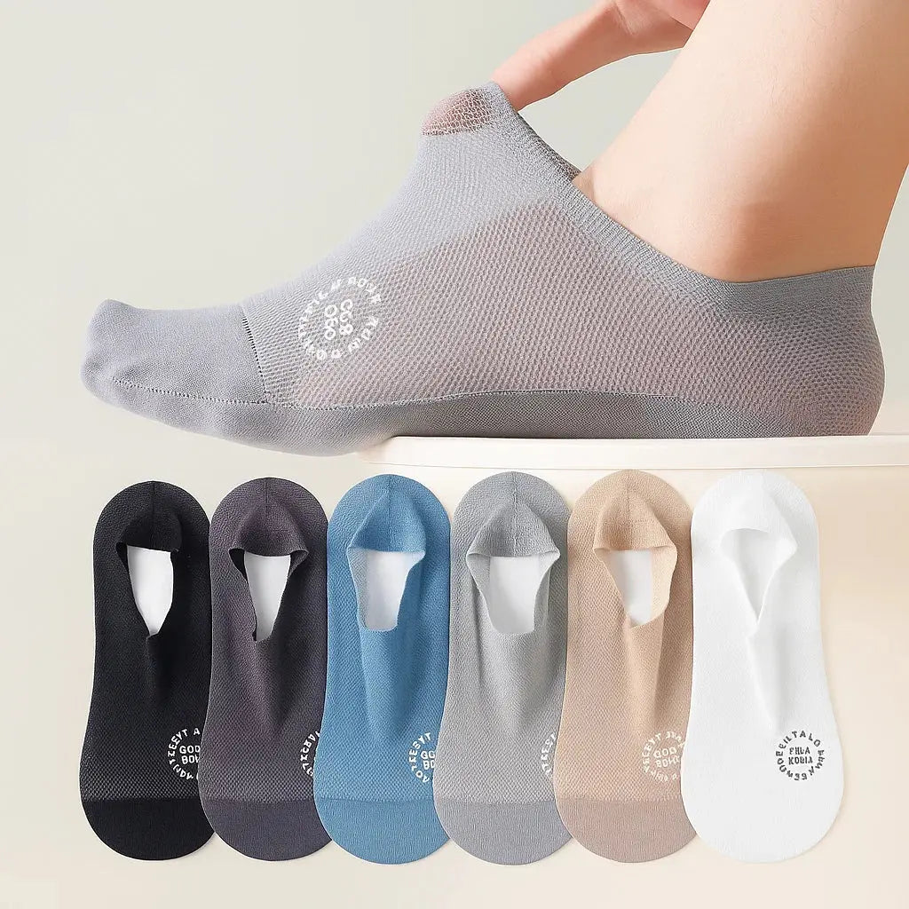 BowLift | 4 Pair Breathable, Invisible Moisture-Wicking Mesh Socks