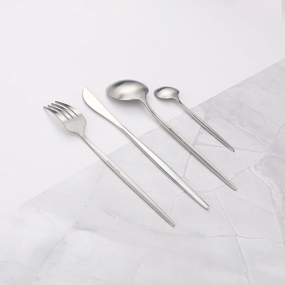 BowLift | Modern Silver Cutlery Utensil Set