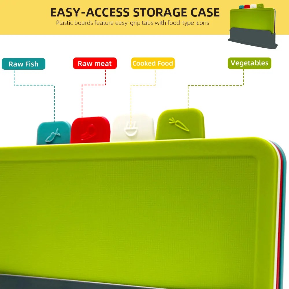 BowLift | 4-Piece Chopping Board Set with Holder - PrepTidy